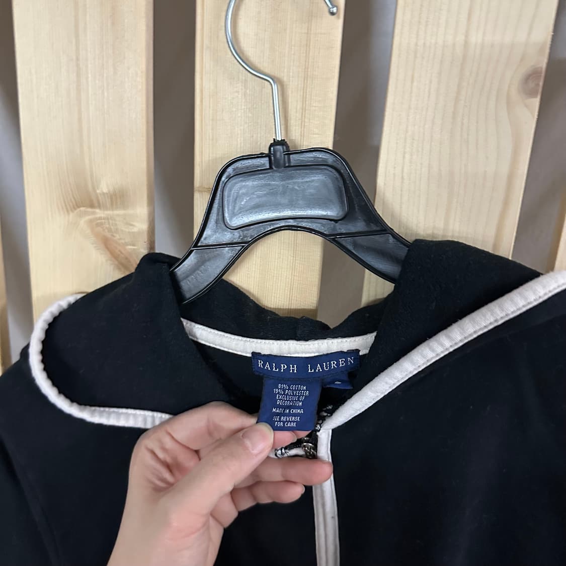 (S) 폴로 랄프로렌 블랙 후드 집업 상품이미지5