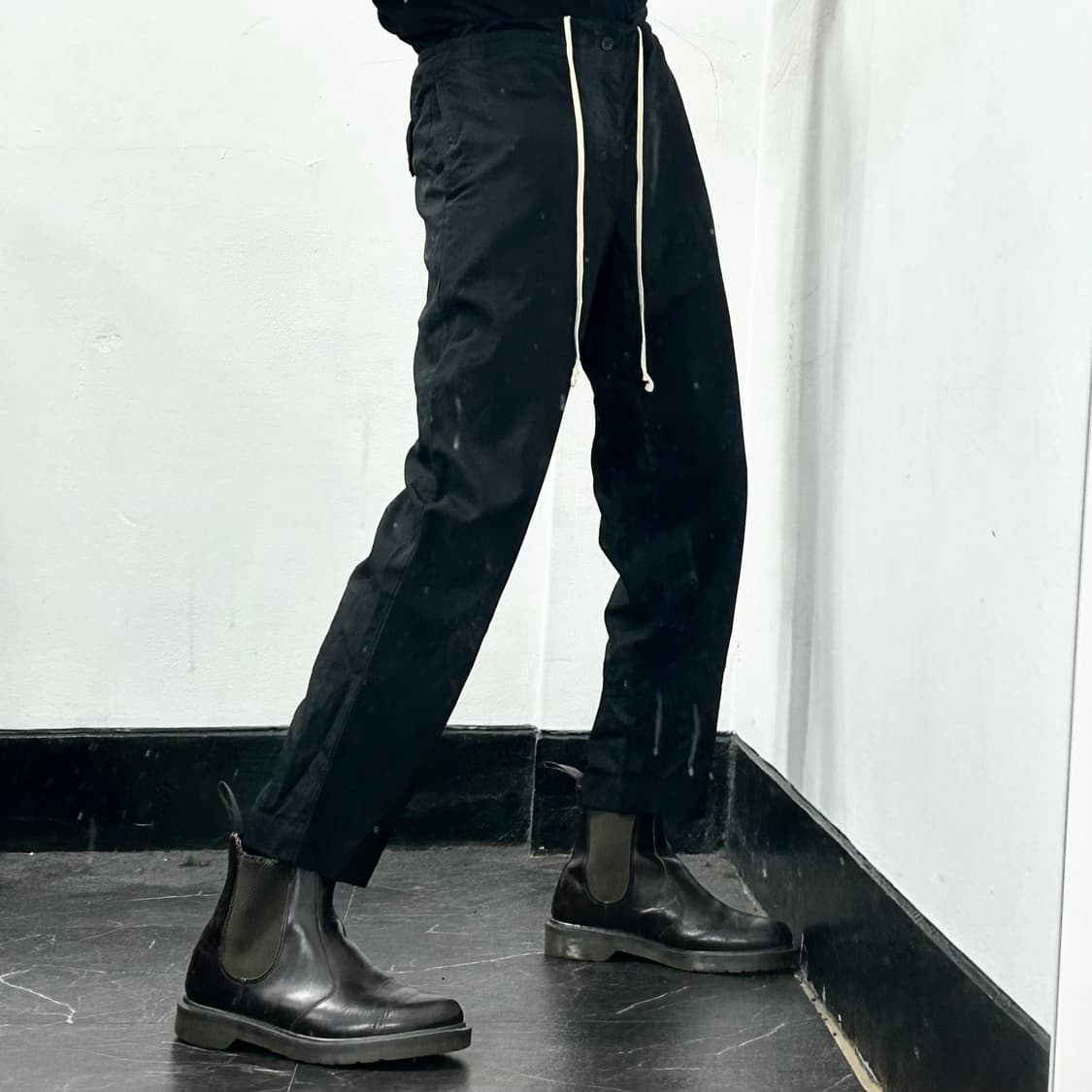 꼼데가르송 블랙 드로우 스트링 팬츠 상품이미지1