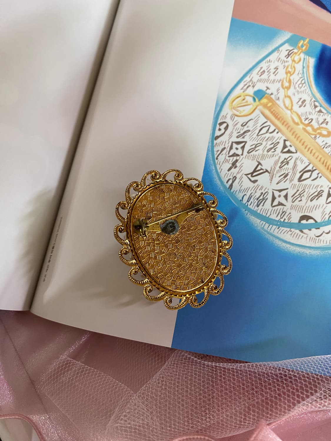 로즈 부케 오발 빈티지 브로치  상품이미지6