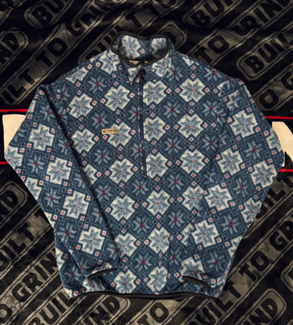 컬럼비아 1/4 Zip 플리스 풀오버 블루 스노우 플라워 상품이미지1