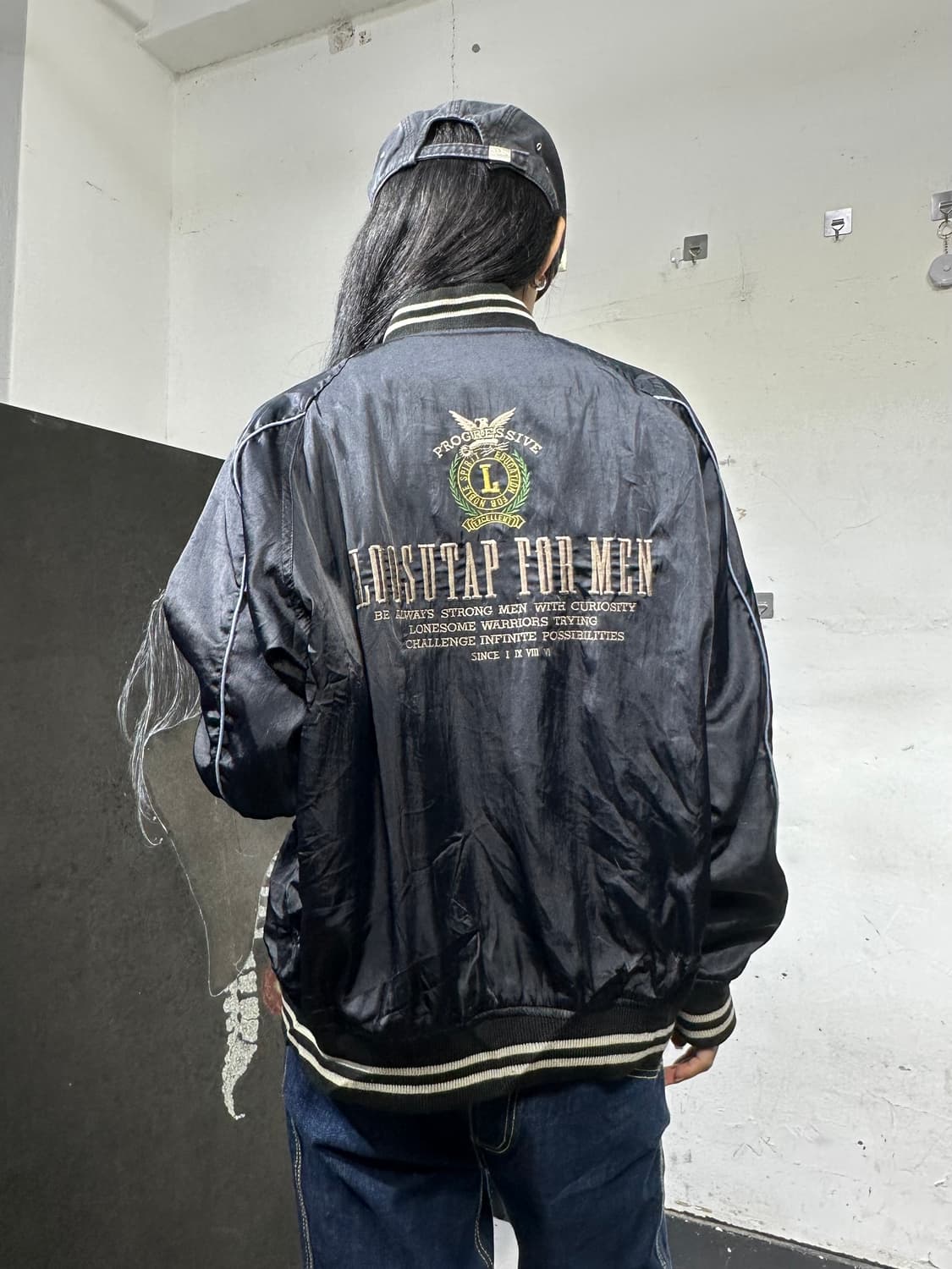 Jpn 일본빈티지 오리엔탈 일본 검정 스펠아웃 스카잔 자켓 상품이미지6