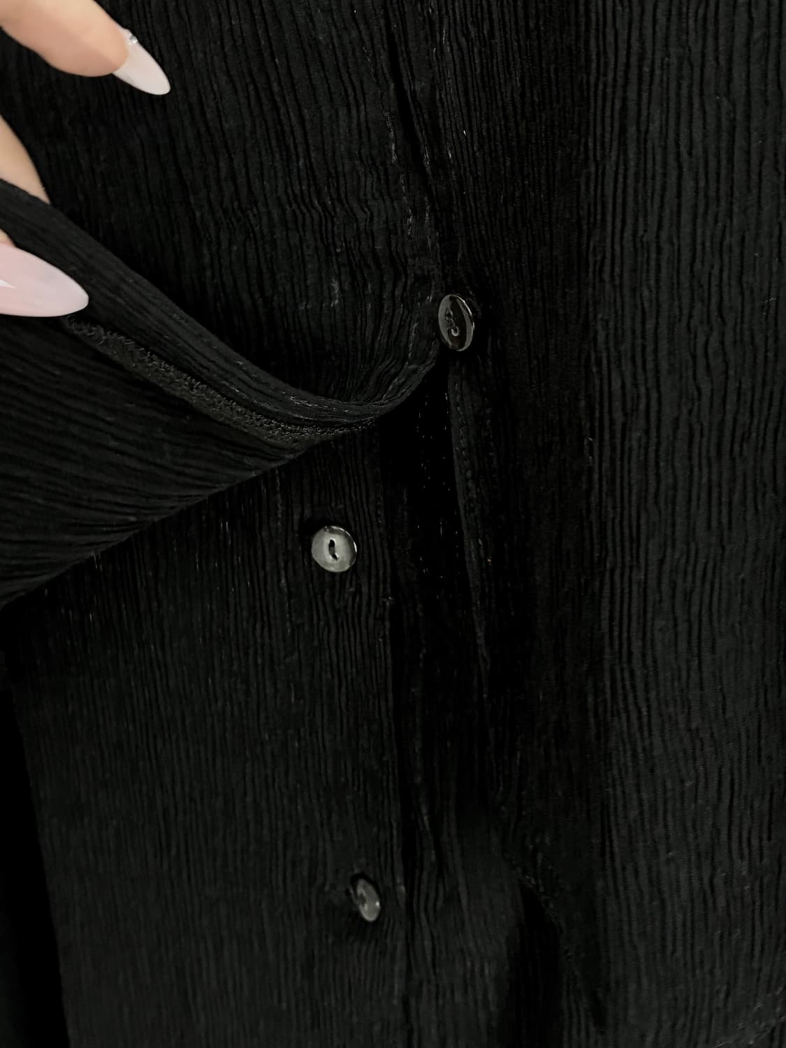 Black slik layered blouse 상품이미지4