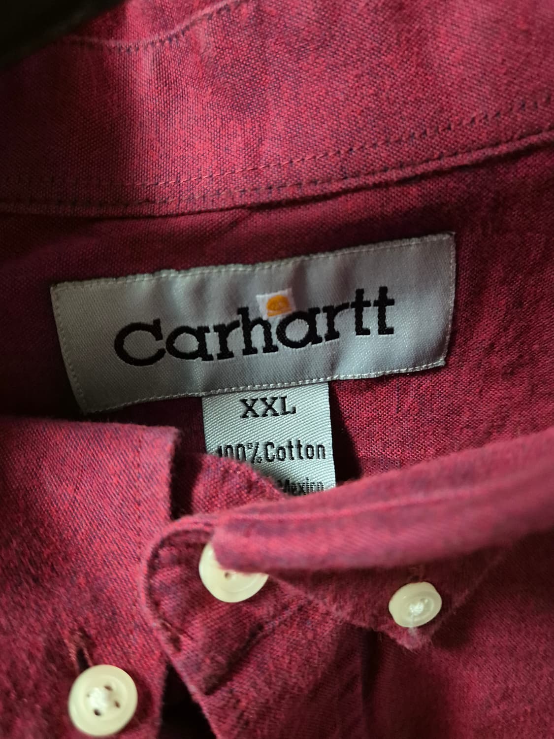 칼하트 셔츠 버건디 XXL 상품이미지4