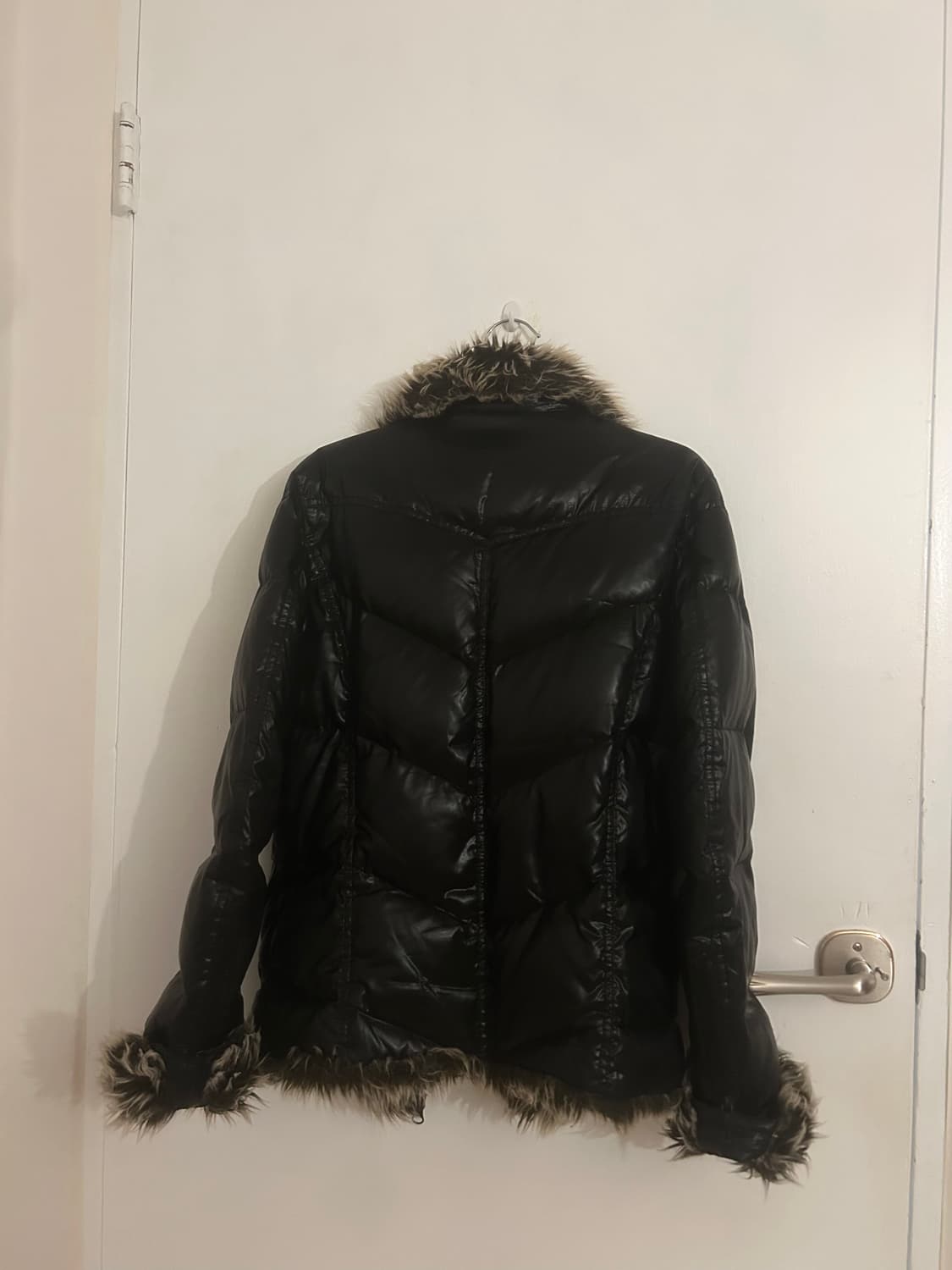 일본 빈티지 펑크 퍼 유광 숏 패딩 상품이미지2