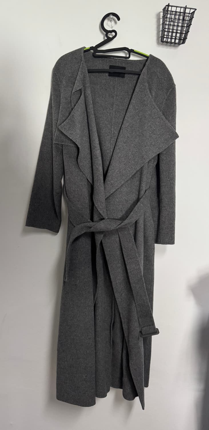 여성 르뮈 LEMUI 핸드메이드 하이넥 카라 벨티드 코트 상품이미지2