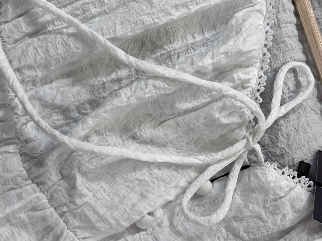 빈티지 레이스 코튼 크롭 블라우스 화이트 #csz4098 상품이미지4