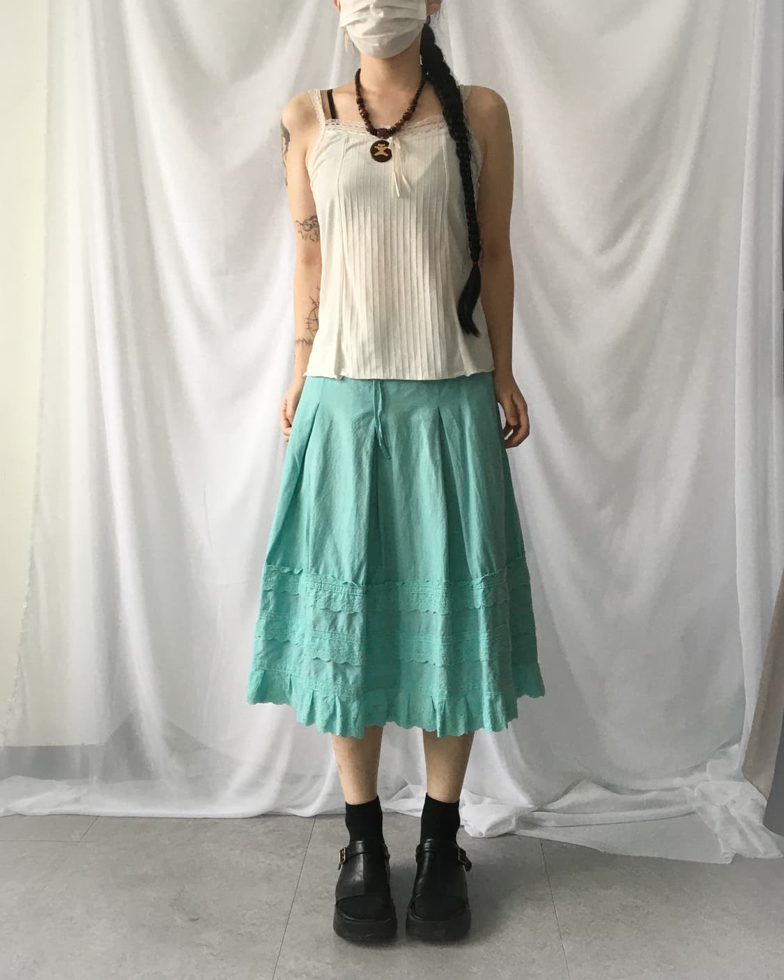 Lace trimming sleeveless 상품이미지3