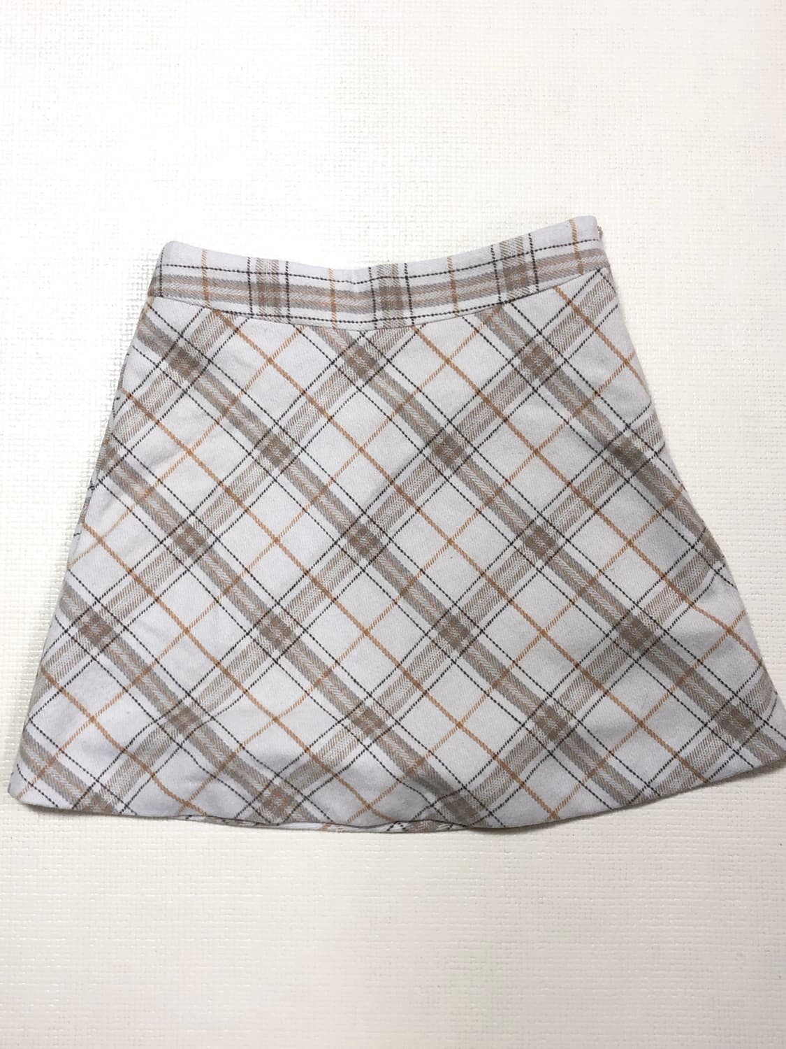 빈티지 베이지 체크 패턴 미니 스커트 상품이미지7