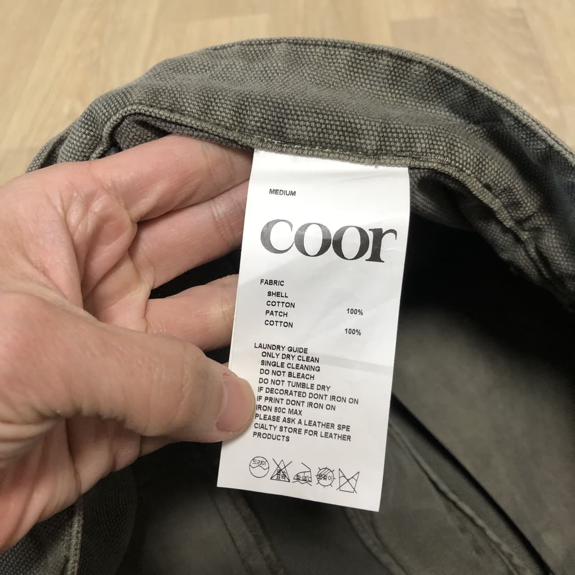 (30) 새상품 쿠어 COOR 오버 다잉 페이디드 워크 팬츠 워시드 카키 상품이미지4