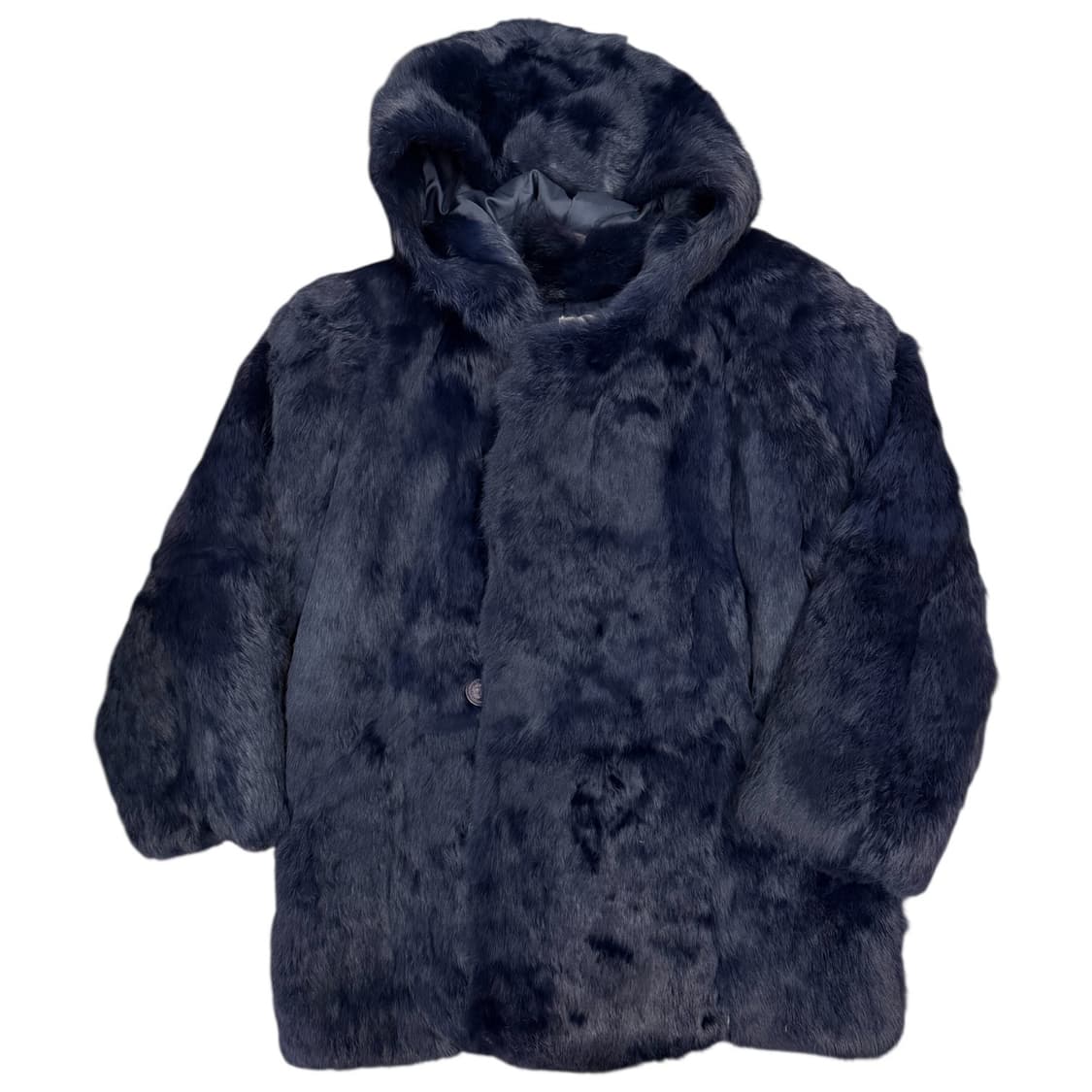 vintage Velvet Rabbit Fur Hoodie Coat 상품이미지4