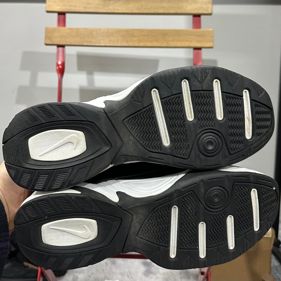 255) 나이키 운동화 남성 남자 신발 M2K 테크노 블랙 레더 상품이미지6