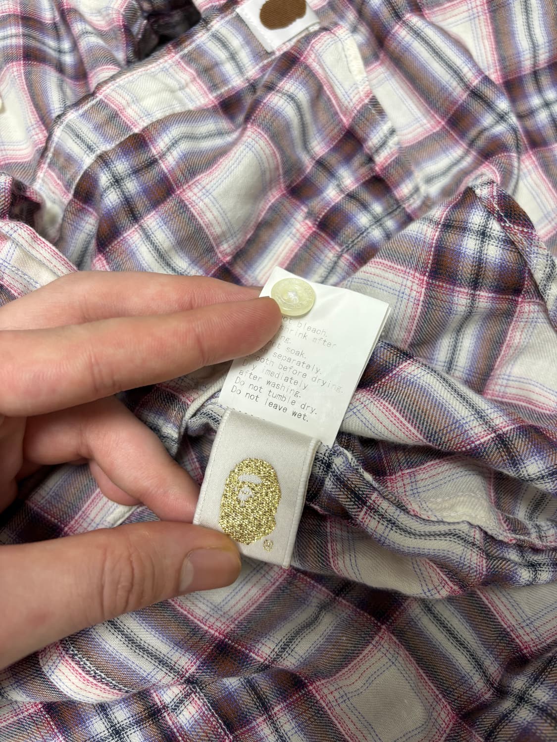 베이프 핑크 체크 웨스턴 셔츠 상품이미지8