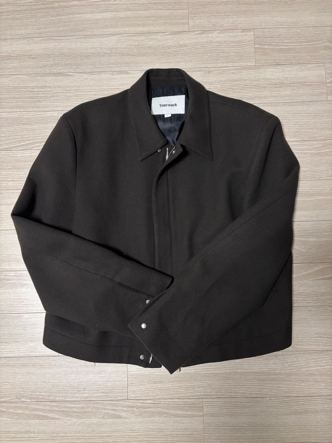 [L] 토니웩 버진 울 크롭 블루종 자켓 다크브라운 상품이미지4