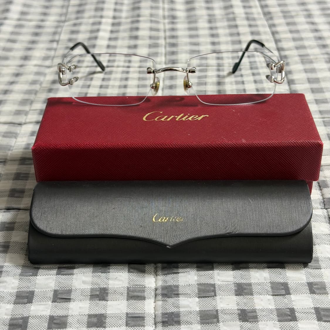 (OS) Cartier 까르띠에 C 데코 무테 안경 은장 상품이미지3