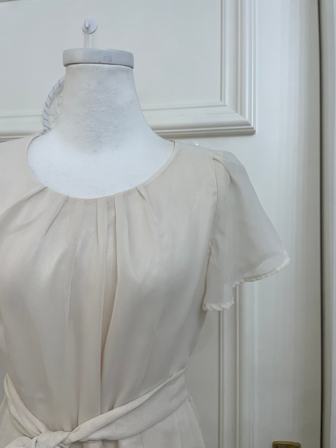 cream beige belt point chiffon opc 상품이미지7