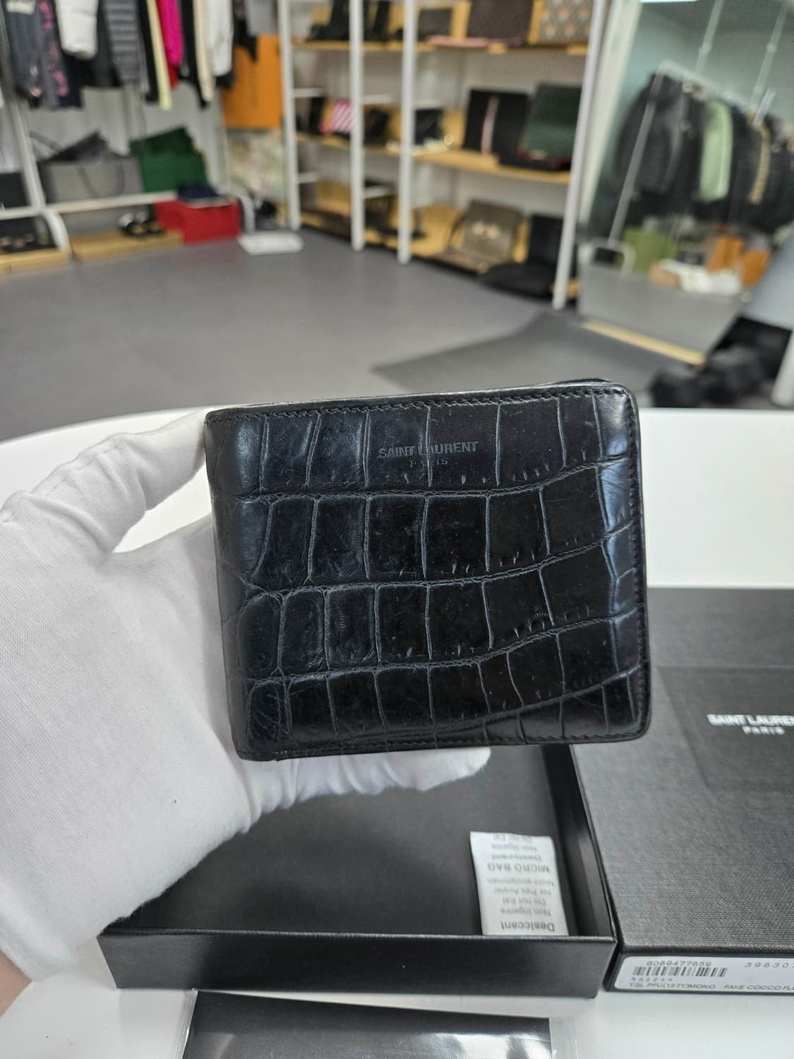 [A급컨디션]입생로랑 크로커다일 반지갑 상품이미지1