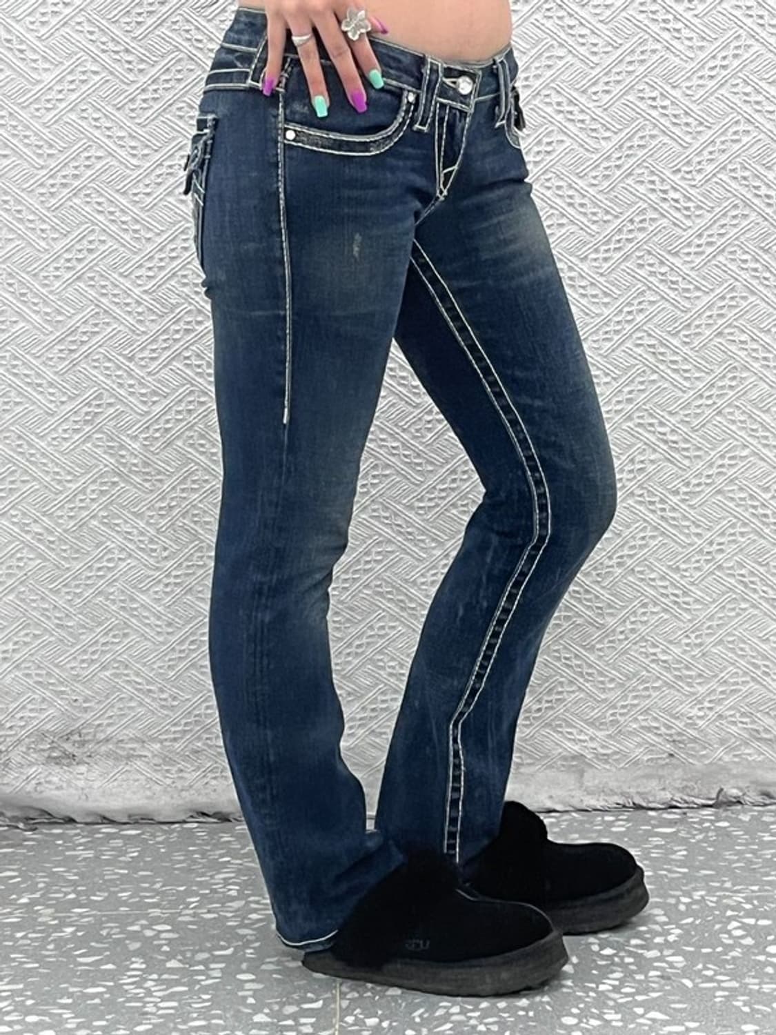 트루릴리젼 디스코빌리빅티 로우라이즈 데님 청바지 28인치 C07348 상품이미지1