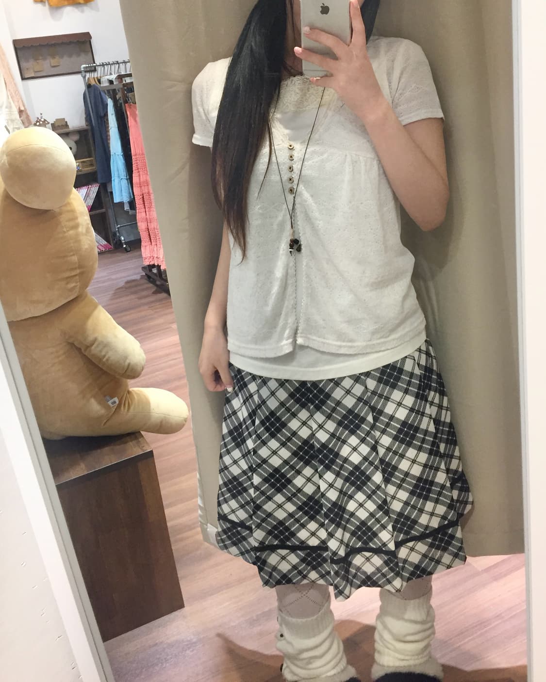 베이지 브이넥 바선생 반팔 🍦🍨 상품이미지2