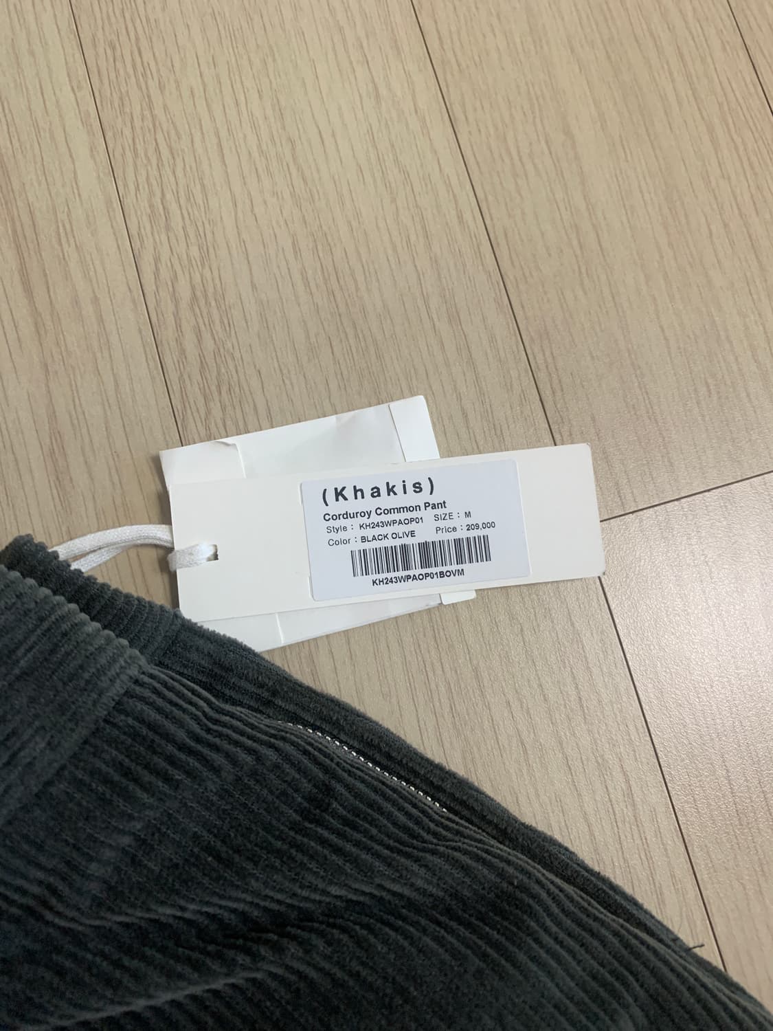 카키스 코듀로이 커먼 팬츠 블랙올리브 상품이미지2