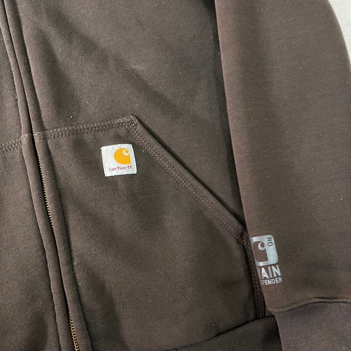 100 칼하트 써멀 브라운 후드집업 상품이미지2