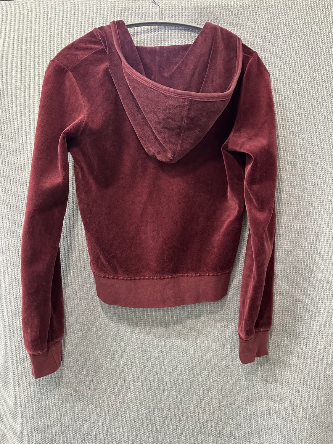 쥬시꾸뛰르 Juicy Couture 버건디 벨루어 집업 후디 상품이미지2