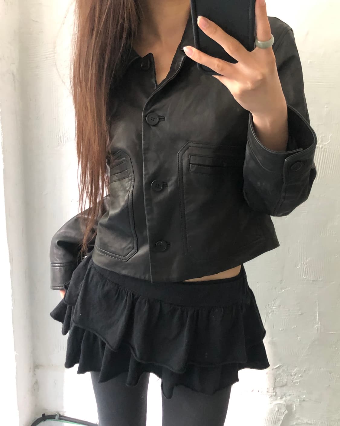 A.P.C. 아페쎄 크롭 블랙 레더 자켓 상품이미지2