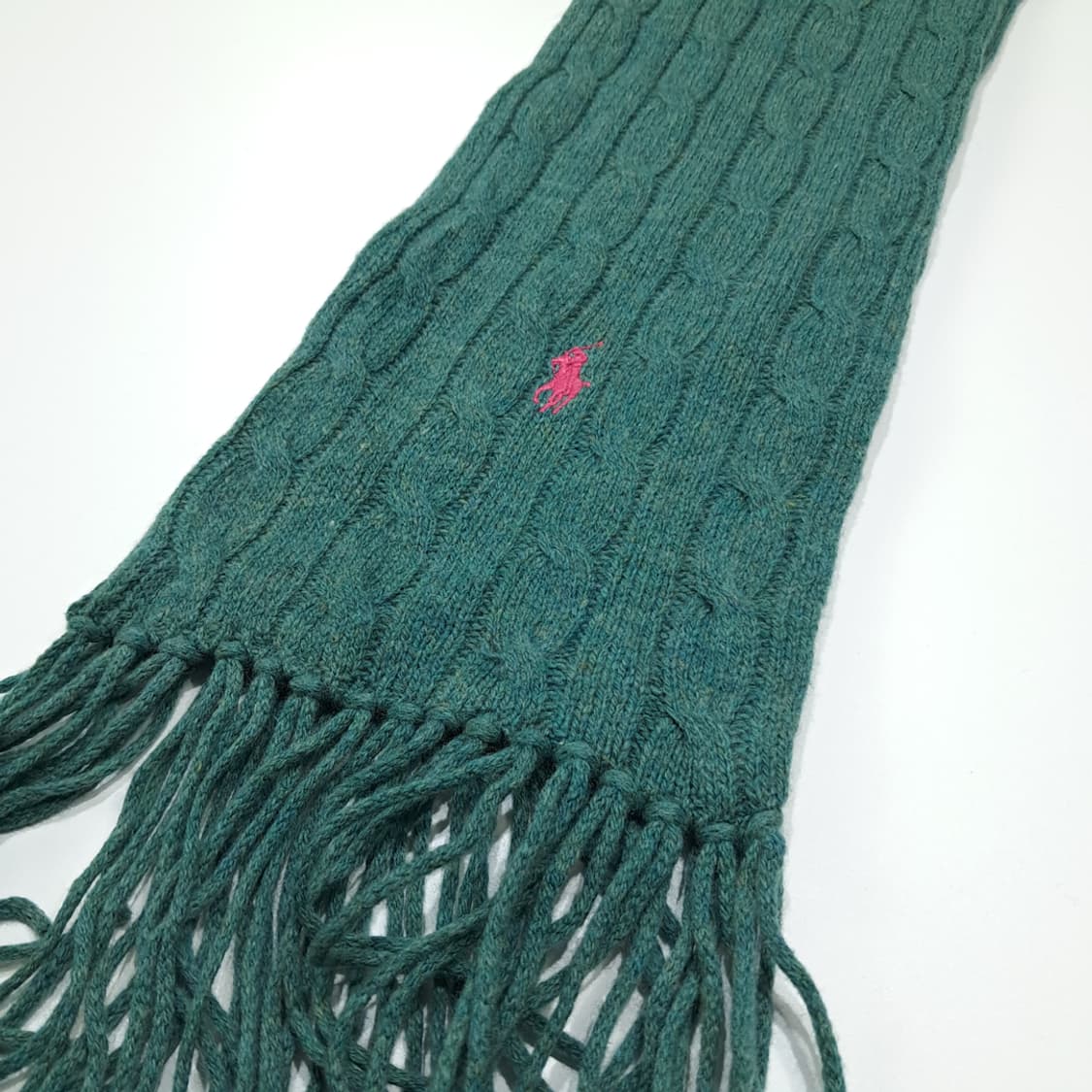MX642 폴로 울캐시미어 핑크포니 그린 머플러목도리 상품이미지5