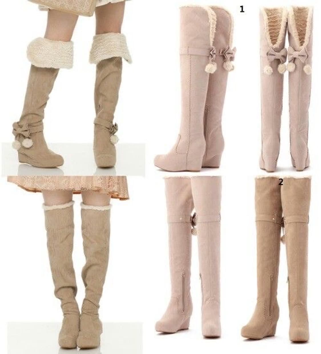 리즈리사 롱부츠 라떼갸루 아가일 큐롯 히메갸루 히메카지 딸기초코 가방 상품이미지1