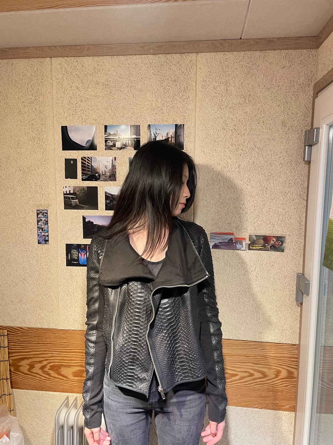 HUN RICK OWENS PYTHON LEATHER JACKET 상품이미지3