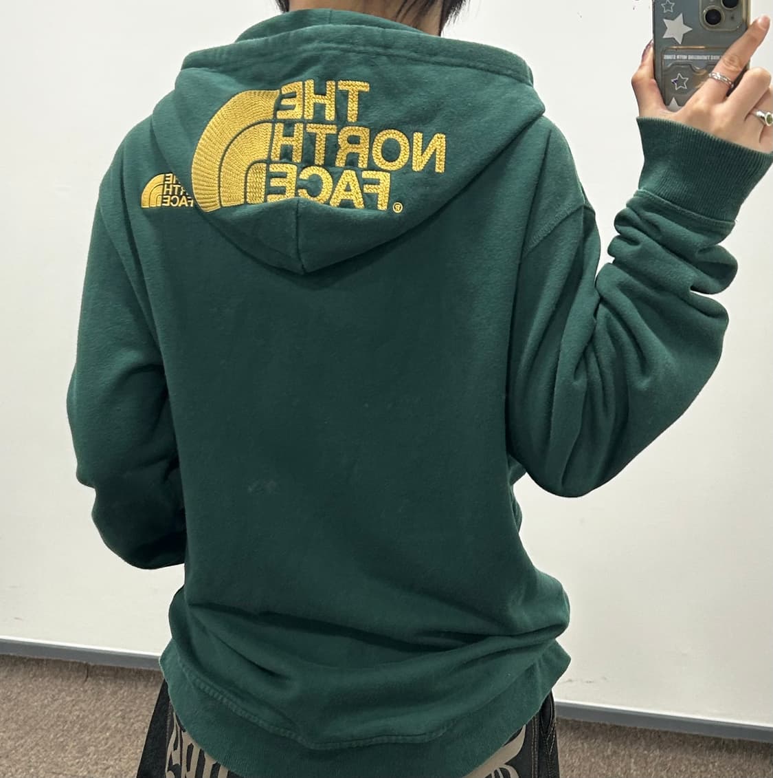 The north face 노스페이스 옐로우로고 그린 후드집업 상품이미지2