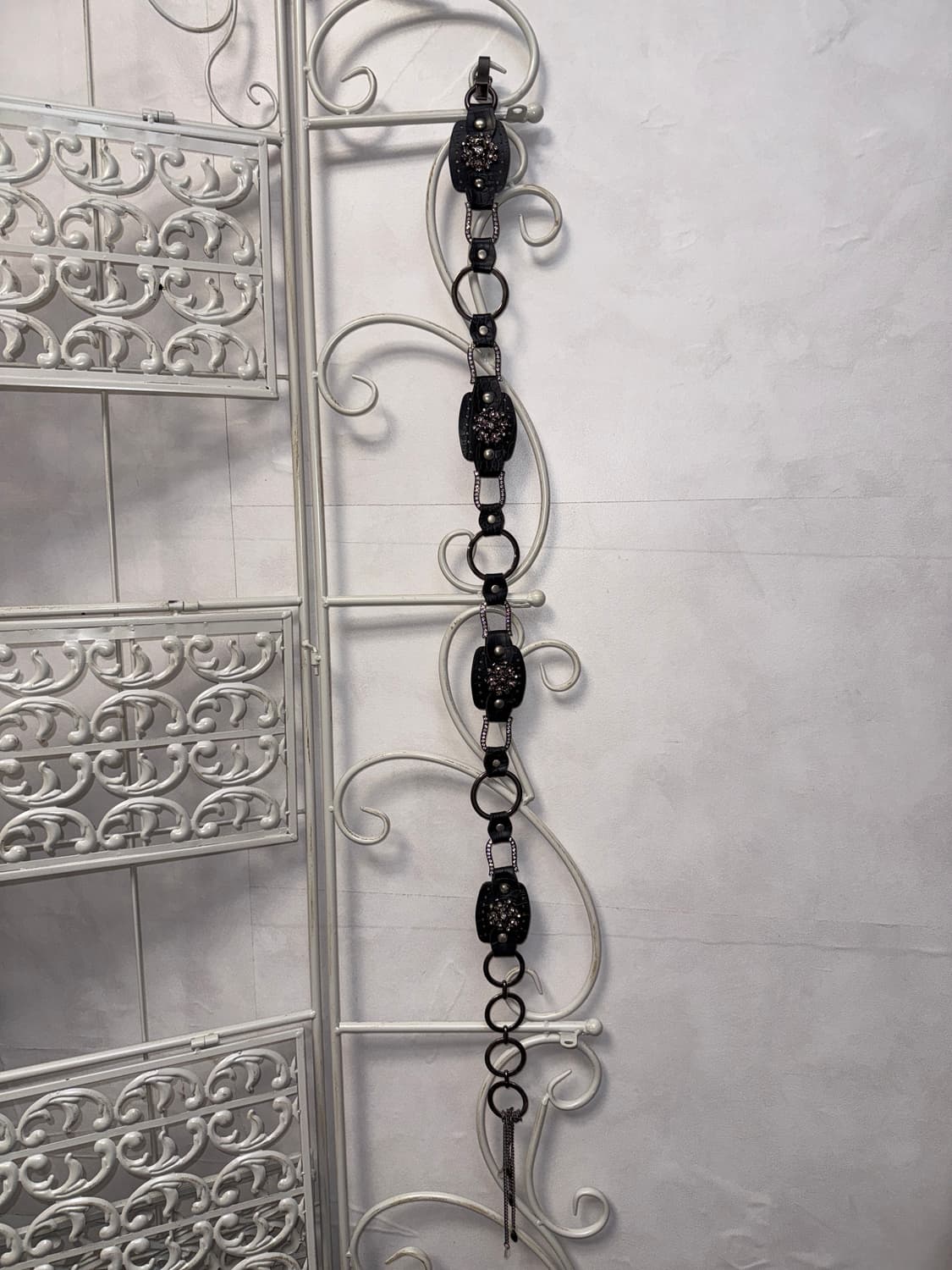 Black flower cubic chain belt 상품이미지4