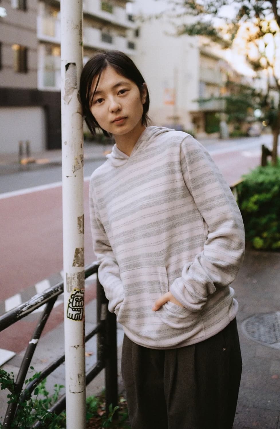 페스토 STRIPE SWEAT HOODED TOP ROSE 상품이미지1