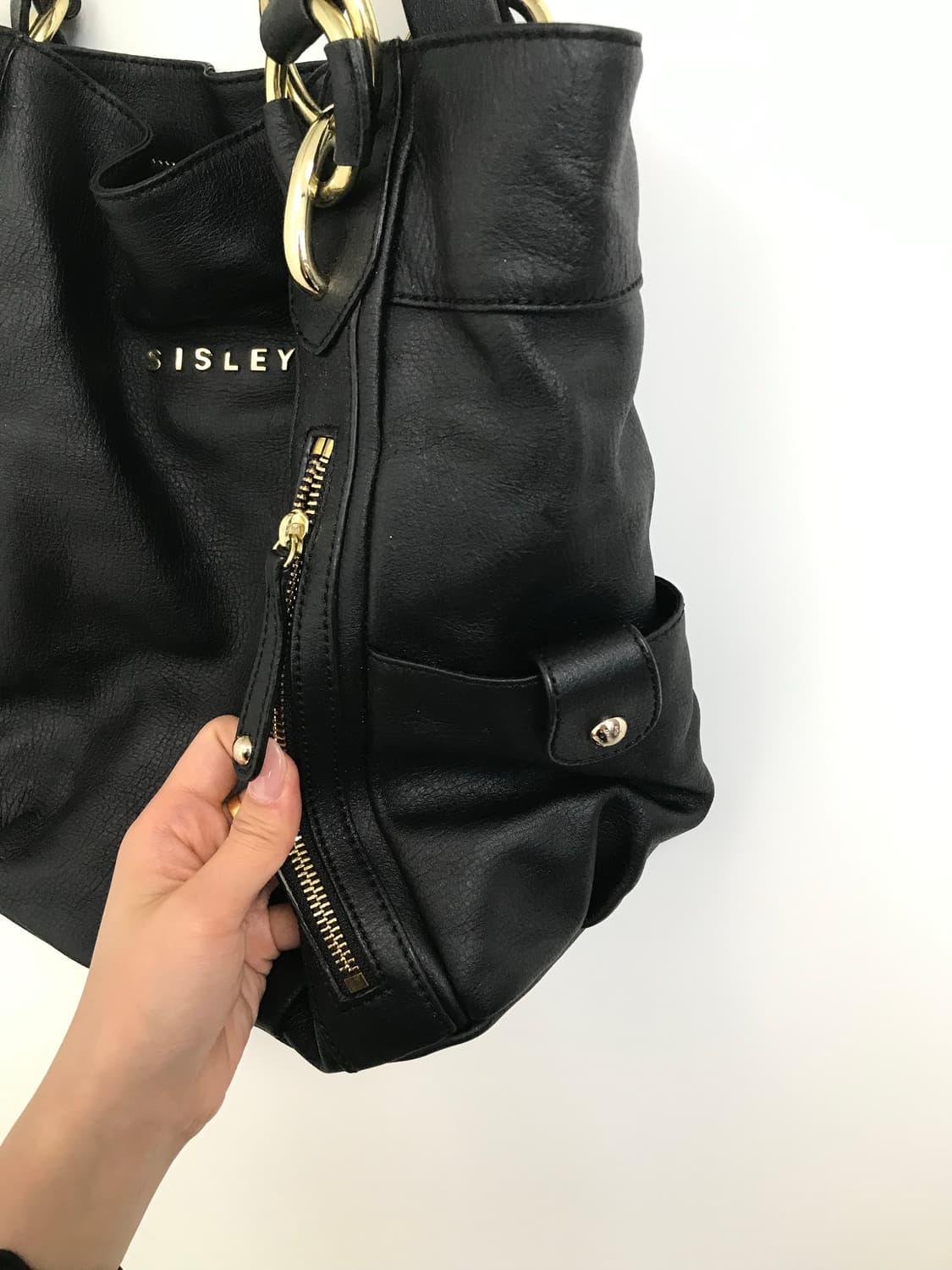 Sisley 시슬리 금장 블랙 숄더백  상품이미지6