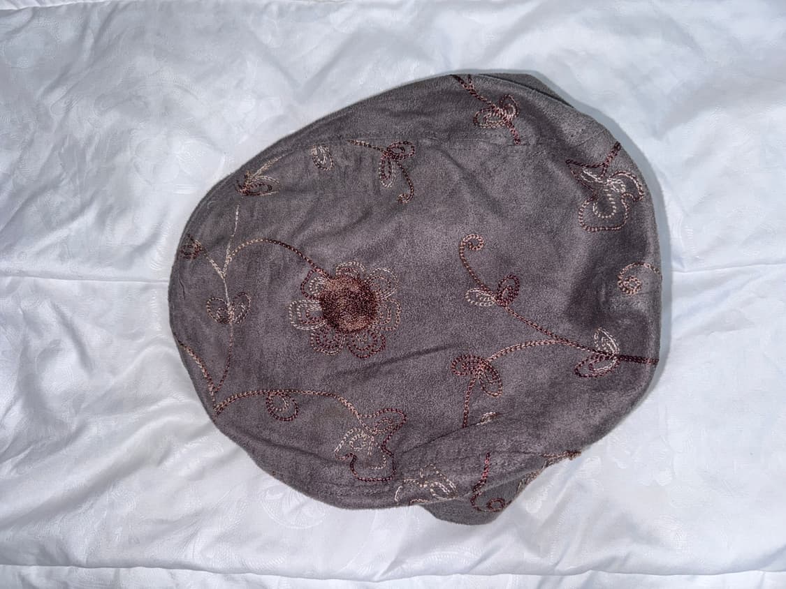 vinatge flower suade hunting cap gray 상품이미지2