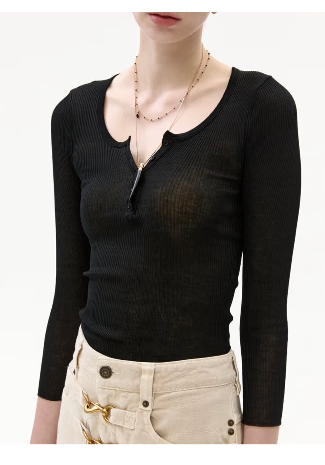ISABEL MARANT 이자벨마랑 25fw 블랙단색면긴팔티셔츠 새상품 상품이미지4