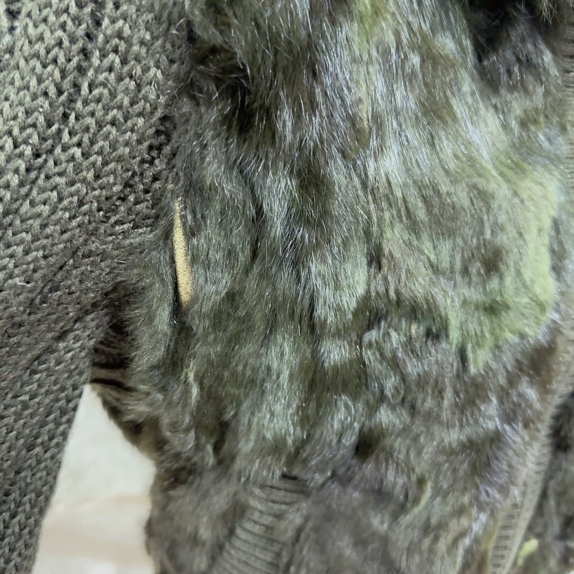 빈티지 말차티  토끼털 후드집업 큐빅 니트자켓 상품이미지4