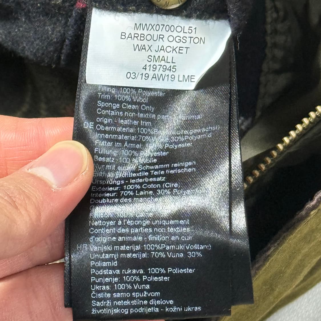 S 바버 오그스톤 왁스 재킷 상품이미지6