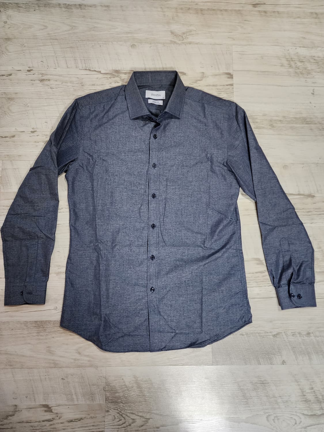 ZIOZIA 지오지아 드레스 셔츠 100~103 정장 남방 멜란지 네이비 상품이미지1