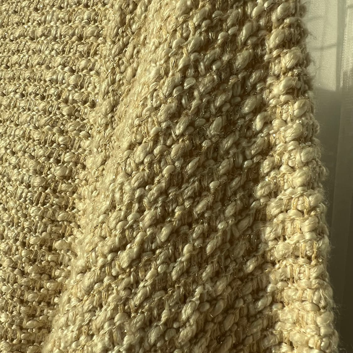 ROPE 라이트옐로우 트위드 진주버튼 부클레 가디건 M 상품이미지8