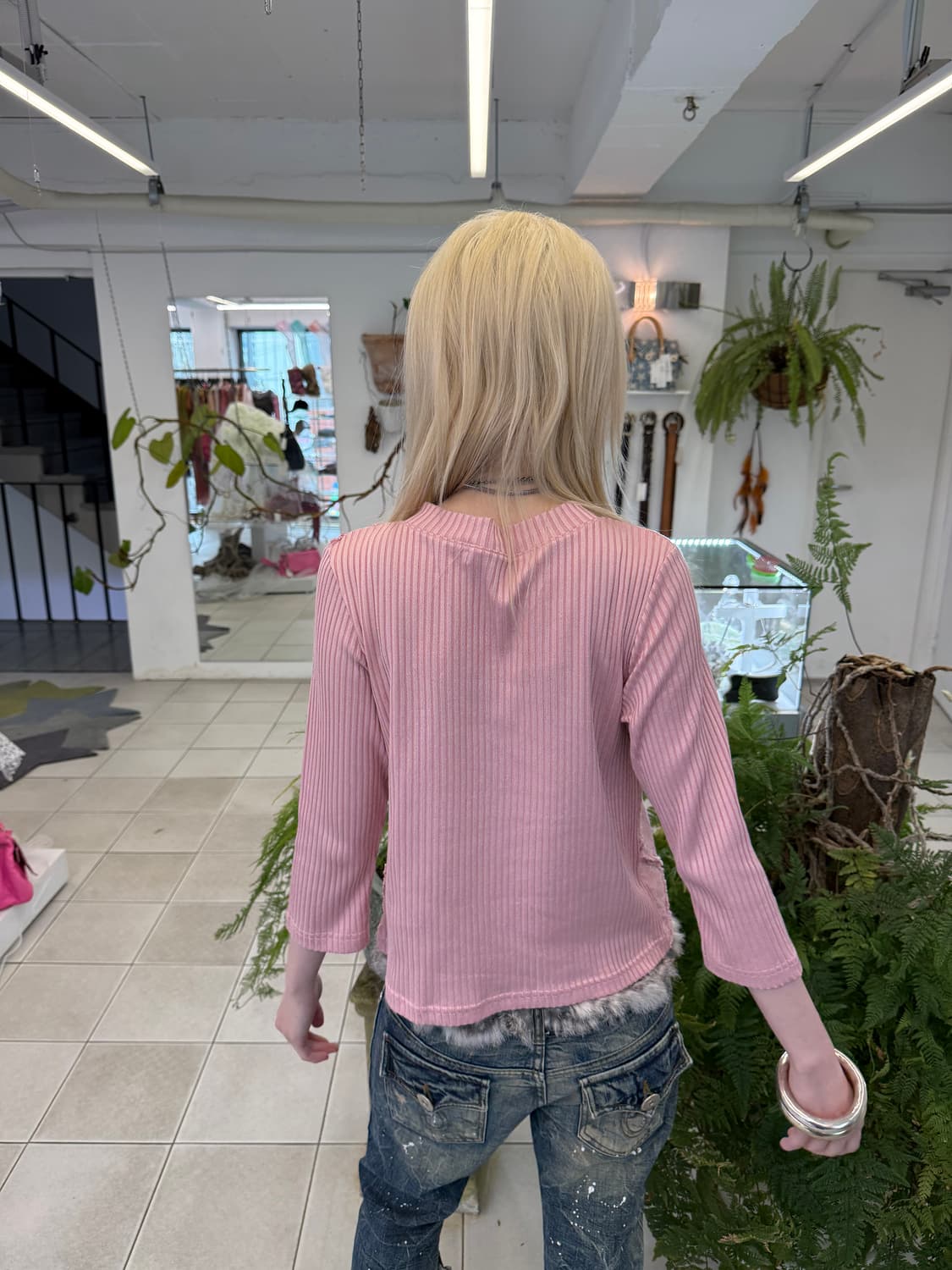 patchwork lace up top 상품이미지4