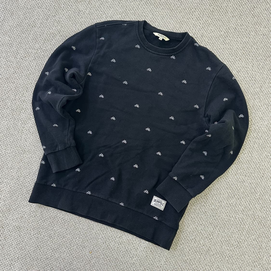 100 빈폴 자전거 패턴 맨투맨 0423D 상품이미지1