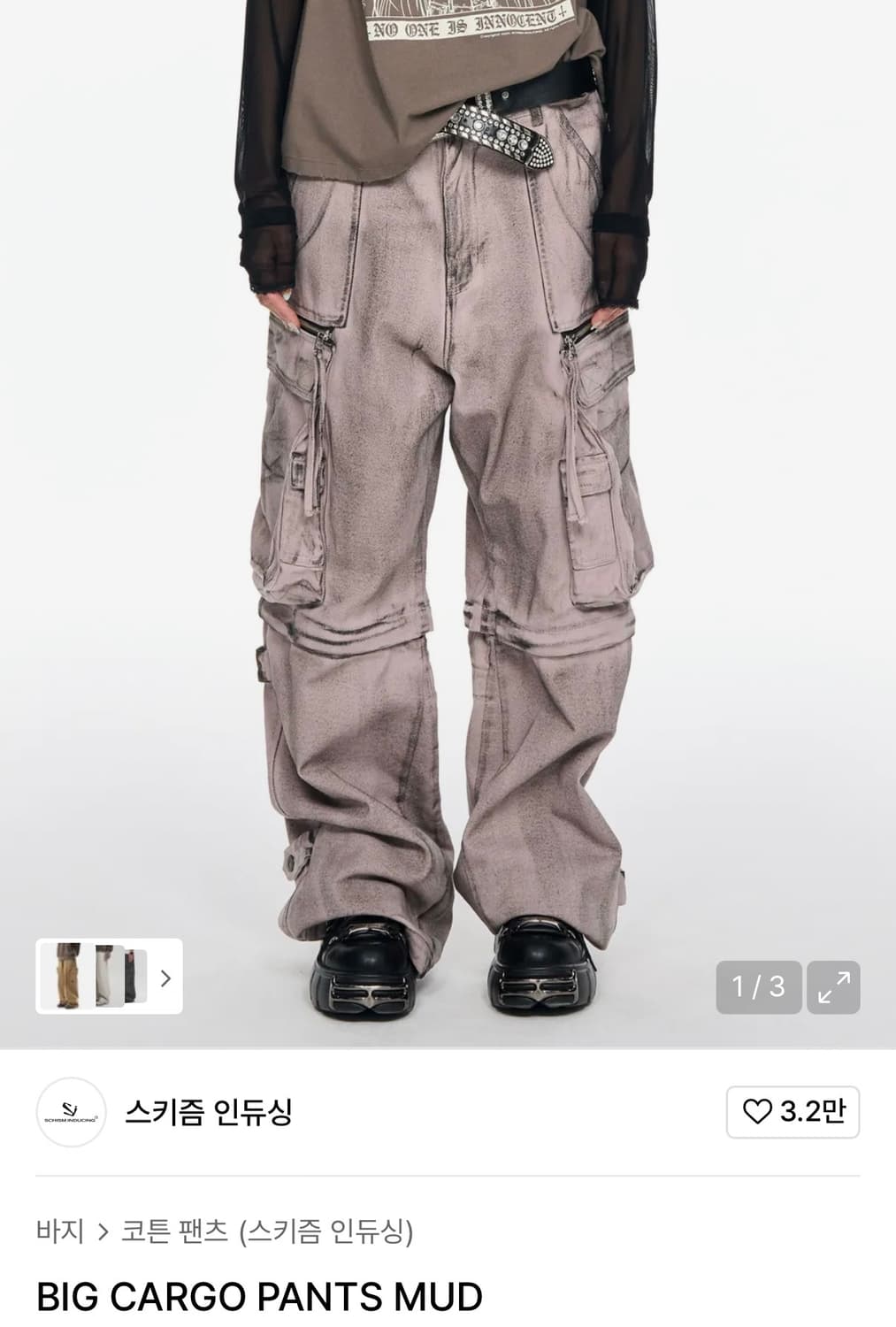 스키즘인듀싱 BIG CARGO PANTS MUD - M 상품이미지1