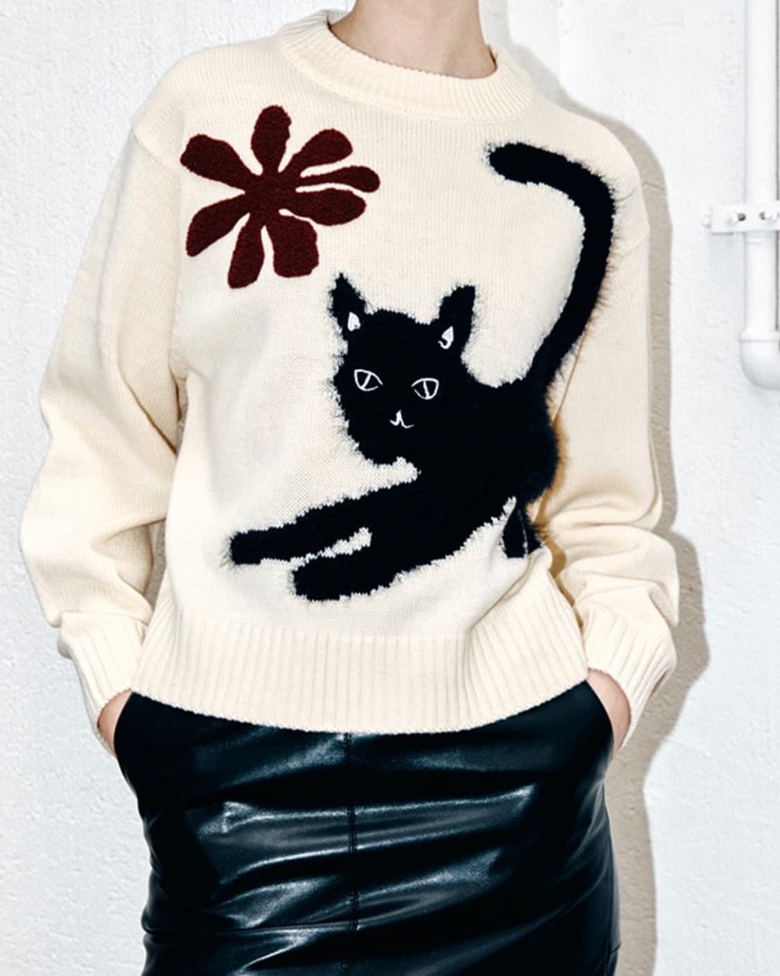 팔렛 네로 플라워 니트 아이보리 상품이미지3