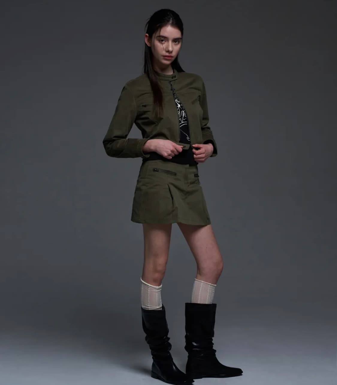 팬시클럽 바이커 크롭 자켓 상품이미지2