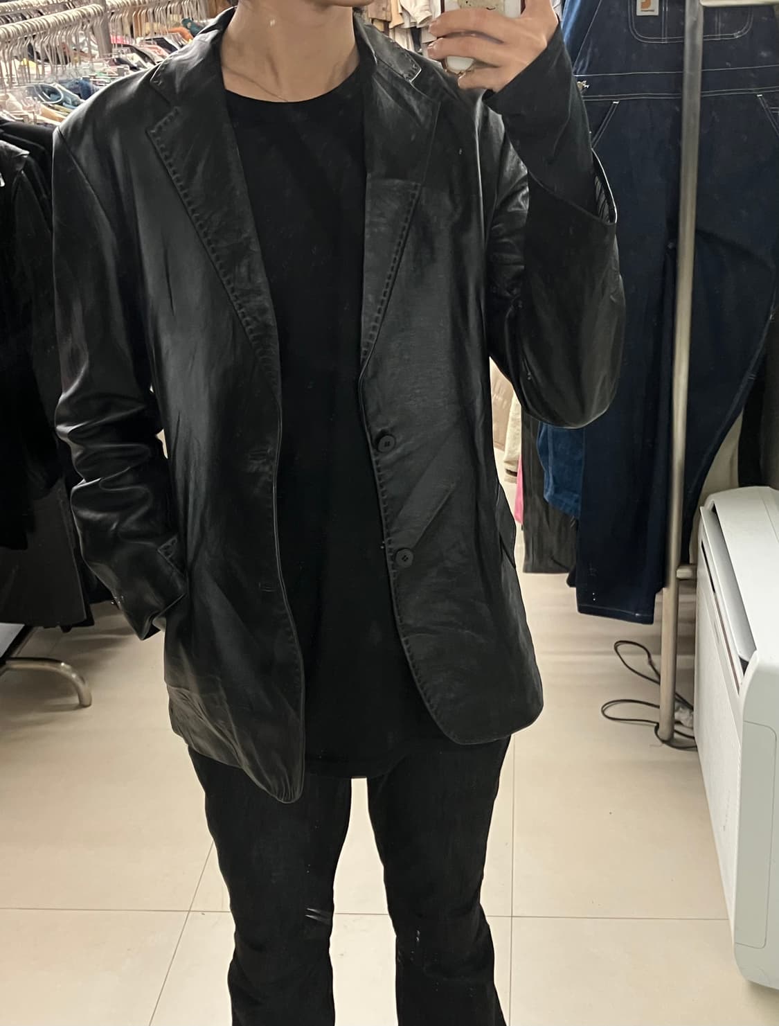 VTG 빈티지 레더 블레이저 M 상품이미지6