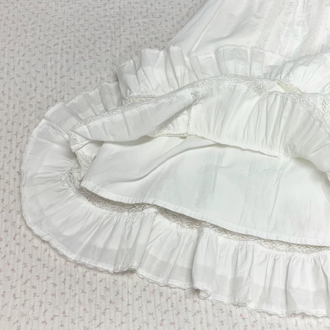 JPN/ 레이스 캉캉 화이트 스커트 모리걸치마 모리걸스커트 레이어드원피스 상품이미지9