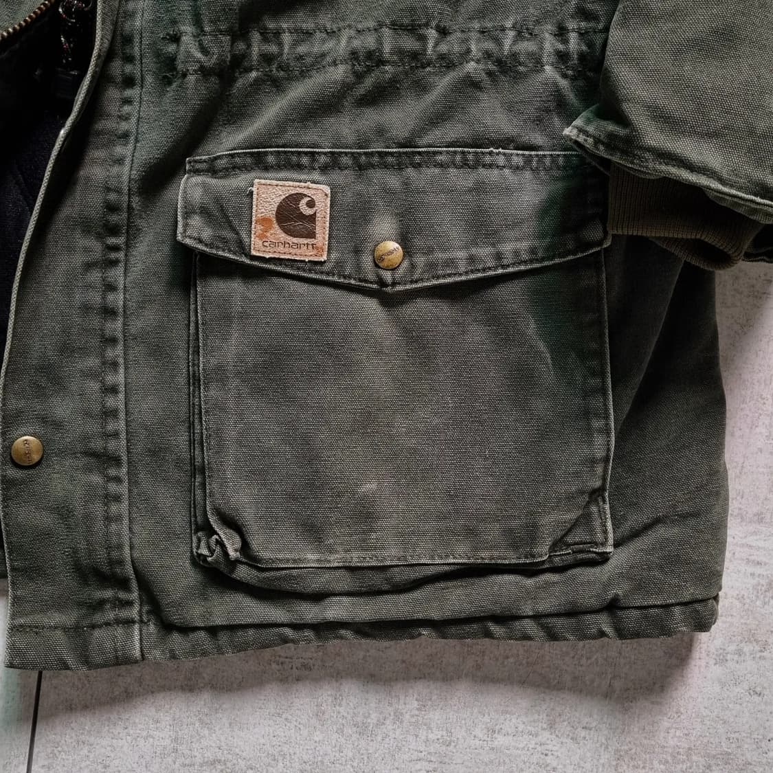 00s USA 칼하트 C46 모스그린 파카 L sz 상품이미지4