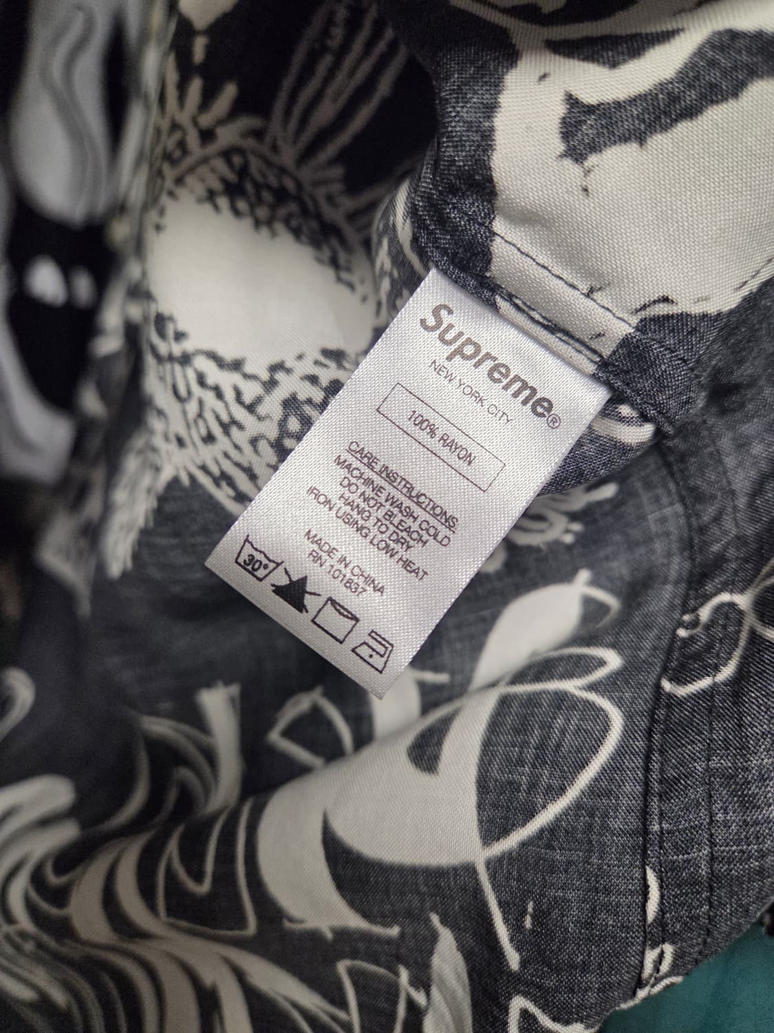 17SS 슈프림 드림 레이온 셔츠 블랙 M사이즈 상품이미지4