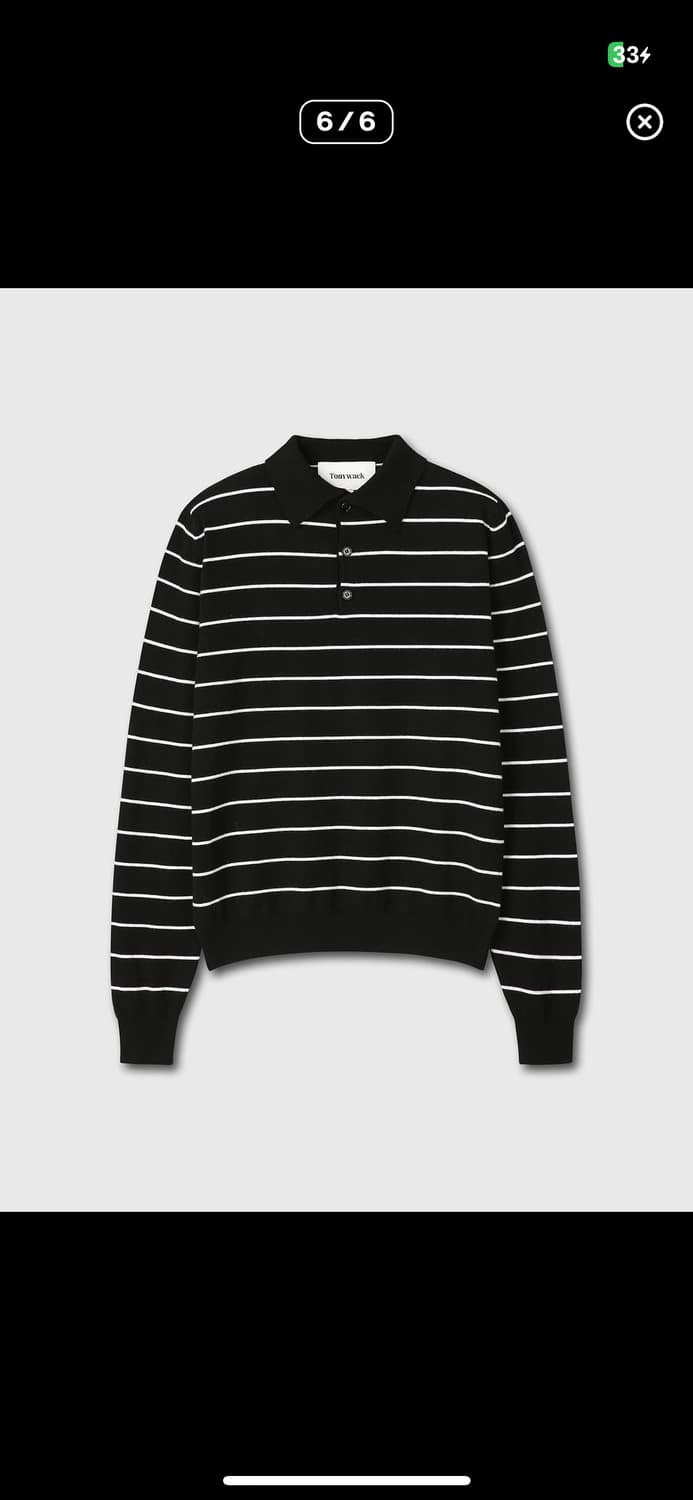 토니웩 파인울 스트라이프 폴로 니트 상품이미지3