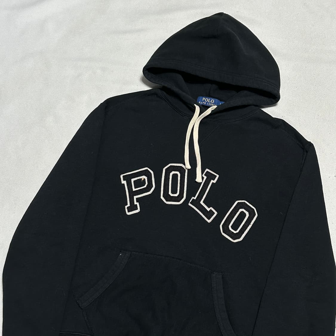 S 폴로랄프로렌 빅로고 블랙 기모 후드티 상품이미지1